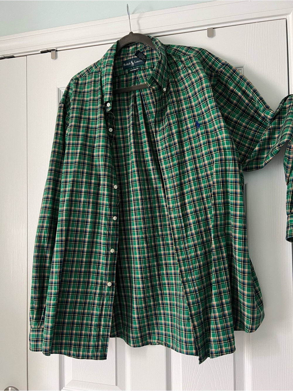 Polo by Ralph Lauren Green Plaid Cotton Button-Down Shirt